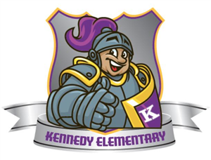 The cartoon crusader mascot for Kennedy Elementary 